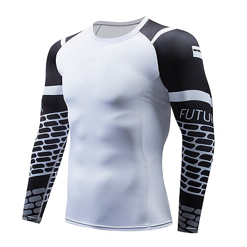 

Men's Compression Shirt Long Sleeve Compression Clothing Athletic Breathable Quick Dry Moisture Wicking Gym Workout Running Active Training Sportswear Activewear Graphic WhiteRed Black Yellow