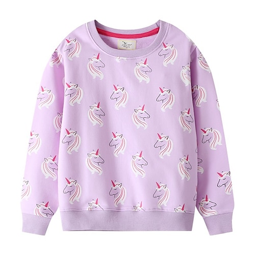 

bambini ragazzi felpa manica lunga unicorn viola bambini top autunno inverno attivo adorabile tutti i giorni 3-6 anni