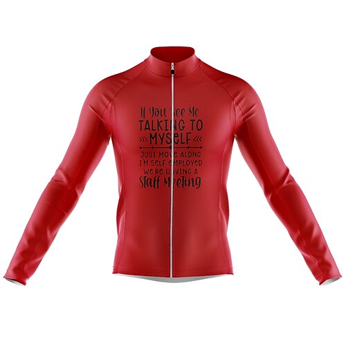 

Men's Cycling Jersey Long Sleeve Bike Jersey with 3 Rear Pockets Mountain Bike MTB Road Bike Cycling Cycling Breathable Ultraviolet Resistant Quick Dry Red Polyester Sports Clothing Apparel