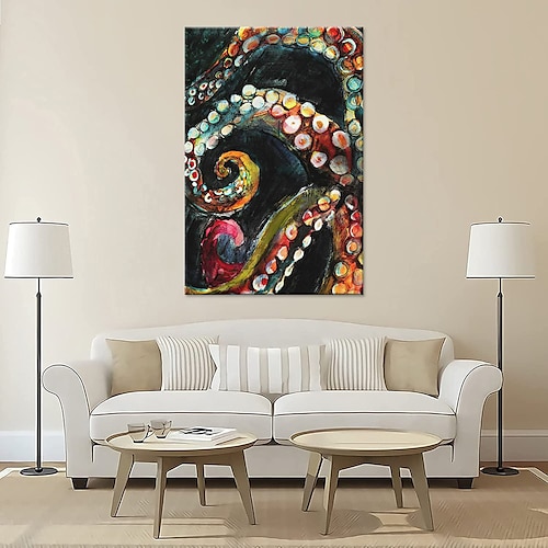 

Handmade Oil Painting Canvas Wall Art Decoration Modern Color Octopus for Home Decor Rolled Frameless Unstretched Painting