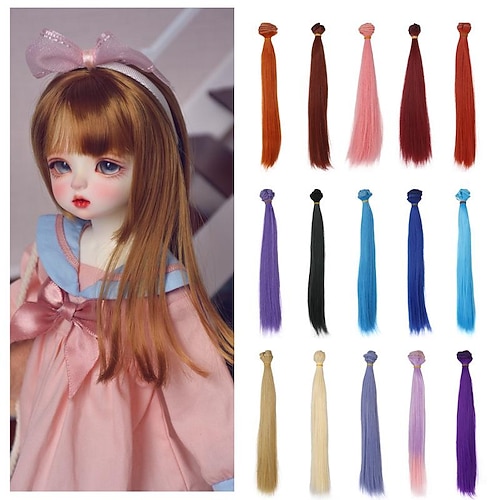 

Doll Accessories Hair Synthetic Fiber Wig Hair High Temperature Fiber Imitation Wool Roll Doll Hair for DIY 1/3 1/4 1/6 BJD SD Doll Wigs