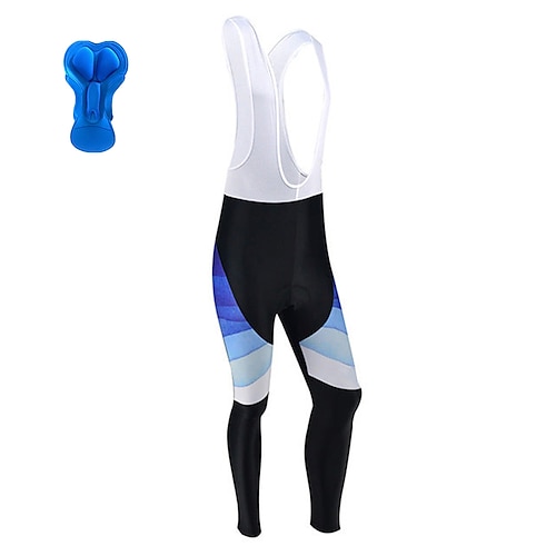 

21Grams Men's Cycling Bib Tights Bike Bottoms Mountain Bike MTB Road Bike Cycling Sports Gradient 3D Pad Cycling Breathable Quick Dry Blue Polyester Spandex Clothing Apparel Bike Wear / Stretchy