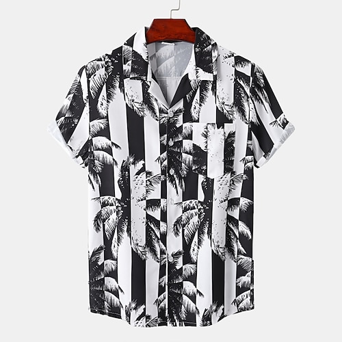

Men's Shirt Graphic Turndown Casual Daily Short Sleeve Tops Tropical Rainbow