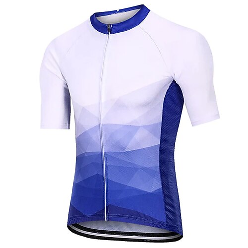 

21Grams Men's Cycling Jersey Short Sleeve Bike Top with 3 Rear Pockets Mountain Bike MTB Road Bike Cycling Breathable Quick Dry Moisture Wicking Reflective Strips Black Green Sky Blue Polyester