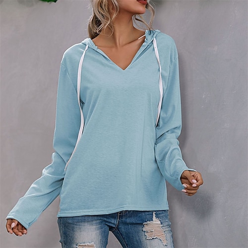 

Women's Hoodie Chinese Style V Neck Casual Daily Sports Casual Streetwear Hoodies Sweatshirts Green White Black