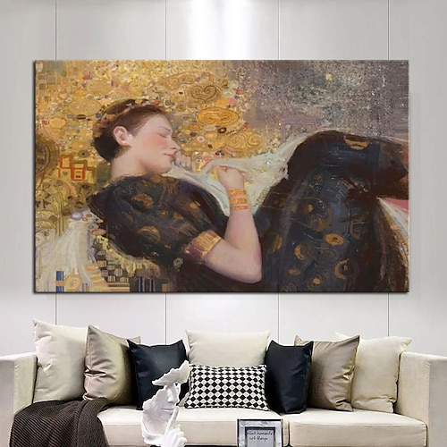 

Handmade Hand Painted Oil Painting Wall Art Classic Klimt Lady famous oil Painting Home Decoration Decor Rolled Canvas No Frame Unstretched