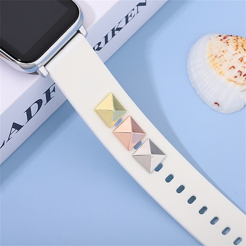

1pc Watch Band Charms Compatible with Apple iWatch Universal Metal Handmade Luxury Watch Bands Charms Decorative Rings Loops for iWatch Smartwatch Strap Wristband for Series 7 / SE / 6/5/4/3/2/1