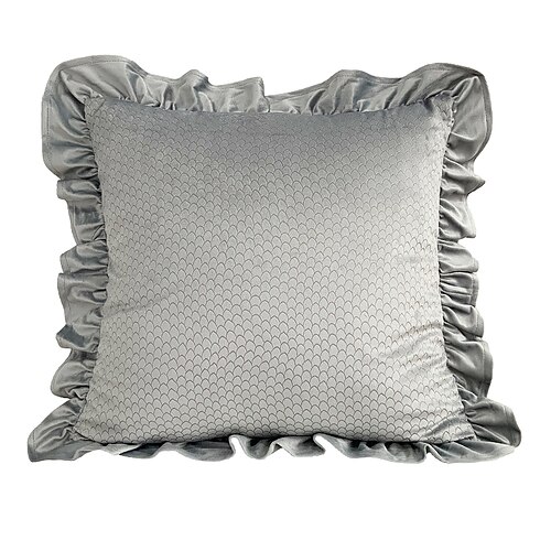 

1 pc Velvet Pillow Cover Fish Scale Solid Color Lace Square Zipper Traditional Classic for Bedroom Livingroom Sofa Couch