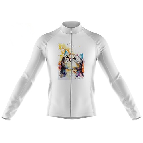 

Men's Cycling Jersey Long Sleeve Bike Jersey with 3 Rear Pockets Mountain Bike MTB Road Bike Cycling Cycling Breathable Ultraviolet Resistant Quick Dry White Polyester Sports Clothing Apparel