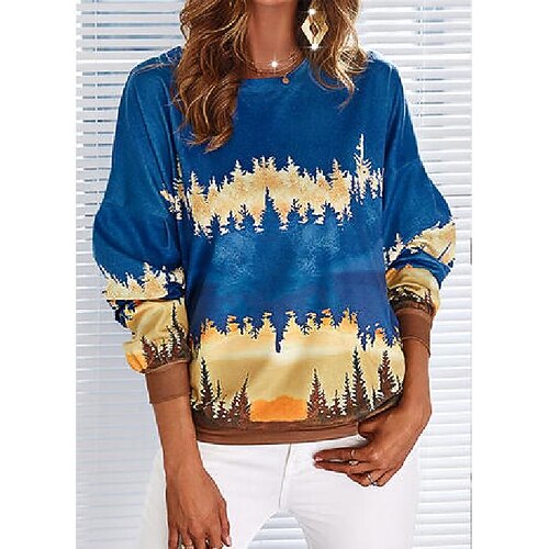 

Print Round Neck Long Sleeves Sweatshirt