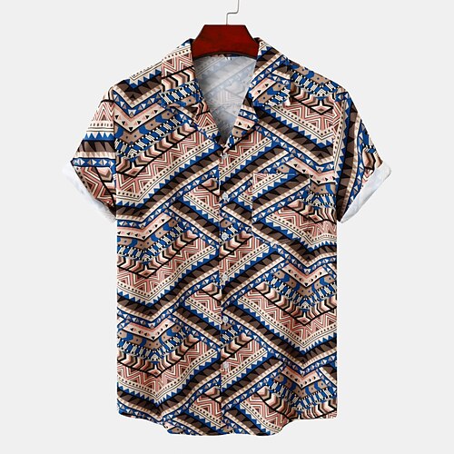 

Men's Shirt Graphic Turndown Rainbow Short Sleeve Casual Daily Tops Tropical