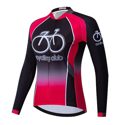 

21Grams Men's Cycling Jersey Long Sleeve Bike Top with 3 Rear Pockets Mountain Bike MTB Road Bike Cycling Breathable Quick Dry Moisture Wicking Reflective Strips Red Graphic Polyester Spandex Sports