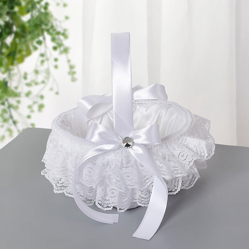 

Flower Basket Nonwovens 7"" (18 cm) Satin Bowknot 1 pcs