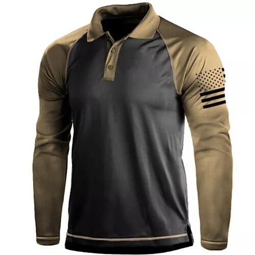 

Men's Collar Polo Shirt Golf Shirt National Flag Turndown Green 3D Print Outdoor Street Long Sleeve Button-Down Print Clothing Apparel Fashion Designer Casual Breathable