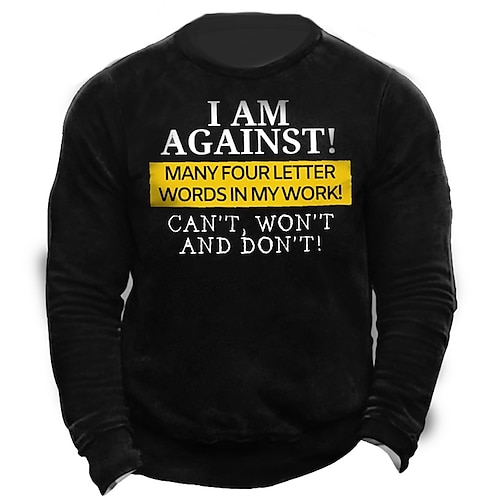 

Men's Sweatshirt Pullover Graphic Letter Print Daily Holiday Going out Hot Stamping Streetwear Casual Hoodies Sweatshirts Long Sleeve Black Blue