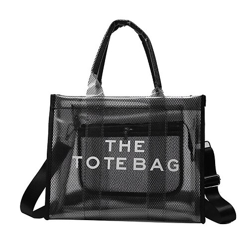 

Women's Tote PVC Zipper Character Shopping Outdoor White Black Pink