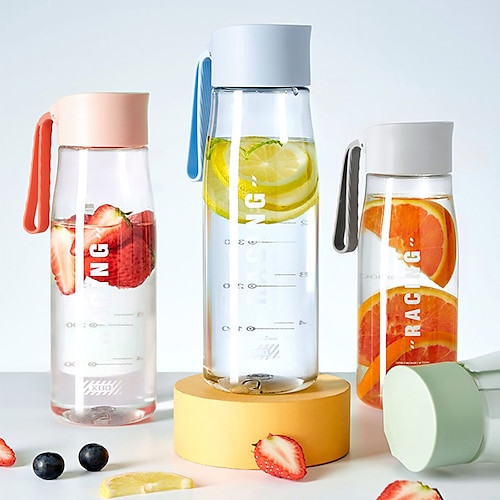 

650ml Large Capacity Tumbler Sports Fruit Lemon Juice Drinking Bottle Travel Infuser Clear Portable Outdoor Sport Plastic Water Bottle