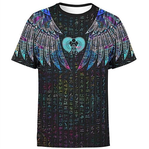 

Men's Unisex T shirt Tee Tribal Graphic Prints Crew Neck Blue Coffee 3D Print Outdoor Street Short Sleeve Print Clothing Apparel Sports Casual Comfortable Big and Tall / Summer / Summer