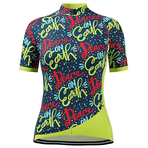 

21Grams Women's Cycling Jersey Short Sleeve Bike Top with 3 Rear Pockets Mountain Bike MTB Road Bike Cycling Breathable Quick Dry Moisture Wicking Reflective Strips BlueGreen Polyester Spandex Sports
