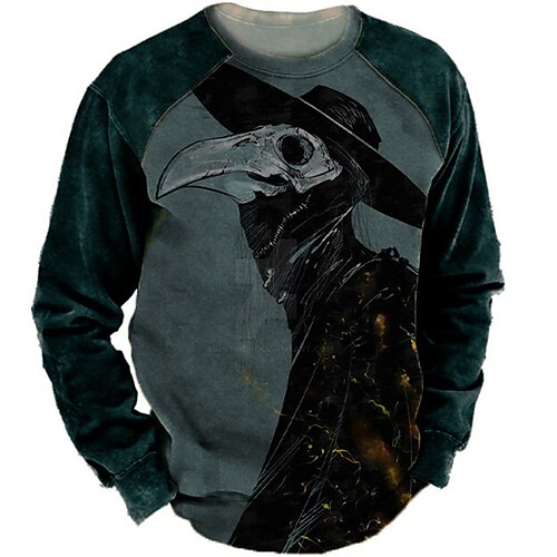 

Men's Unisex Sweatshirt Pullover Gray Crew Neck Graphic Prints Print Daily Sports Holiday 3D Print Vintage Streetwear Designer Spring & Fall Clothing Apparel Hoodies Sweatshirts Long Sleeve