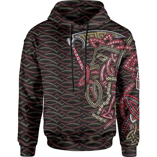 

Men's Unisex Pullover Hoodie Sweatshirt Red Hooded Graphic Prints Print Sports & Outdoor Daily Sports 3D Print Basic Streetwear Casual Spring & Fall Clothing Apparel Hoodies Sweatshirts Long Sleeve