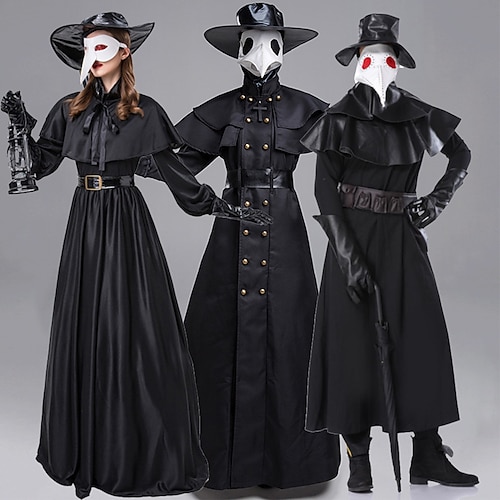 

Plague Doctor Cosplay Costume Masquerade Adults' Men's Steampunk Masquerade Festival / Holiday Polyster RedBlack / White / Black Men's Women's Easy Carnival Costumes Solid Colored / Leotard / Onesie