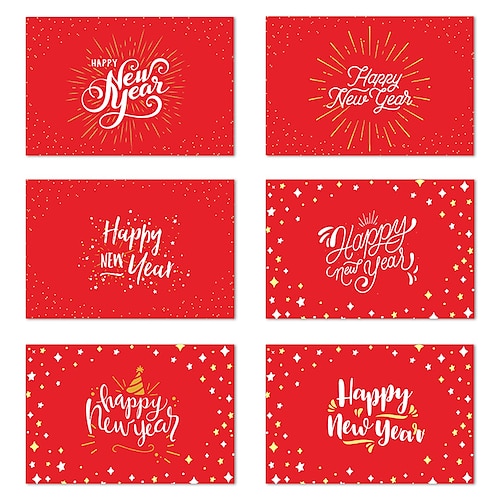 

1 set New Year Printing Card Congratulations Cards Greeting Cards for Gift Decoration Party with Envelope 7.875.9 inch Paper