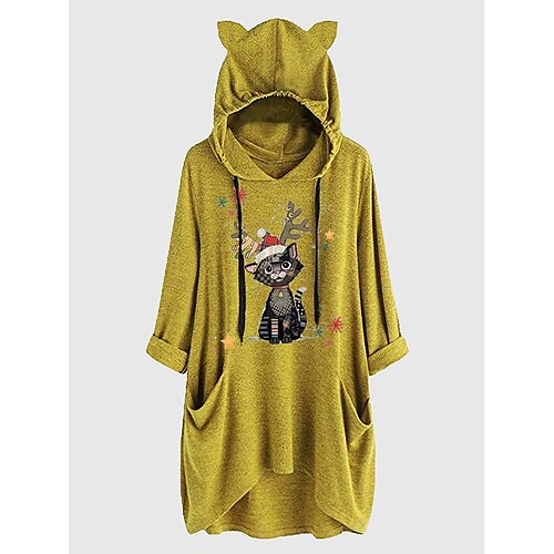 

Inspired by Cat Ear Kigurumi Pajamas Nightwear Christmas Pajamas Cat Hoodie For Adults' Hot Stamping Terylene