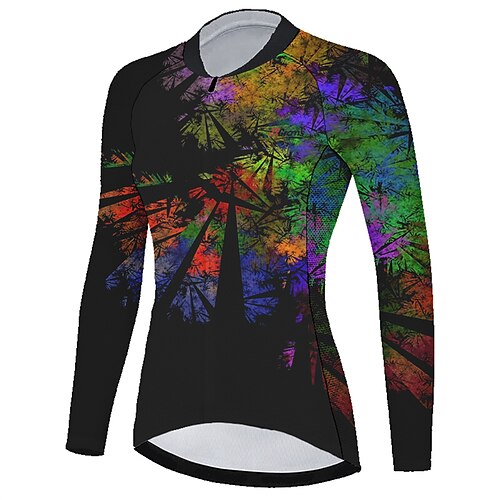 

21Grams Women's Cycling Jersey Long Sleeve Bike Top with 3 Rear Pockets Mountain Bike MTB Road Bike Cycling Breathable Quick Dry Moisture Wicking Reflective Strips Black Polyester Spandex Sports
