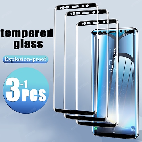 

[3 Pack] Phone Screen Protector For Samsung S22 S21 S20 Plus Ultra S21 FE S9 S9 Plus S8 Plus Front Screen Protector Tempered Glass High Definition (HD) 9H Hardness 3D Touch