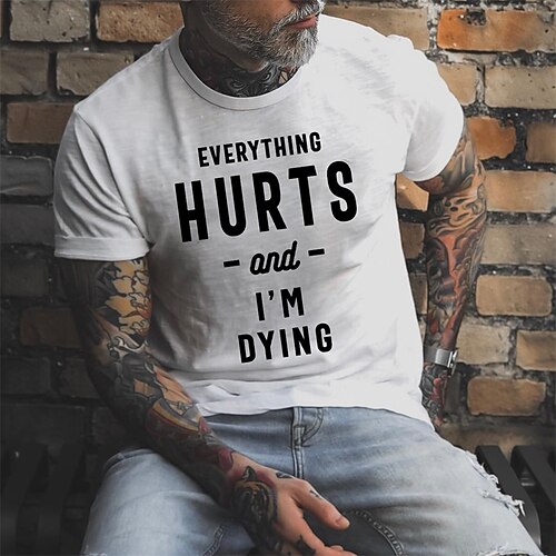 

Men's Unisex T shirt Tee Letter Crew Neck White Print Outdoor Street Short Sleeve Print Clothing Apparel Sports Designer Casual Big and Tall / Summer / Summer