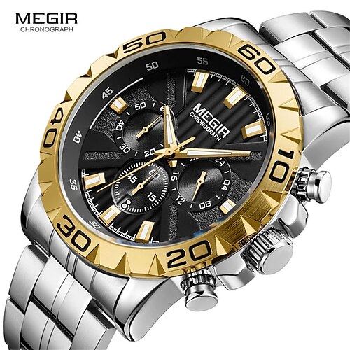 

MEGIR Men's Business Chronograph Quartz Watches Waterproof Luminous Army Wristwatch Watch