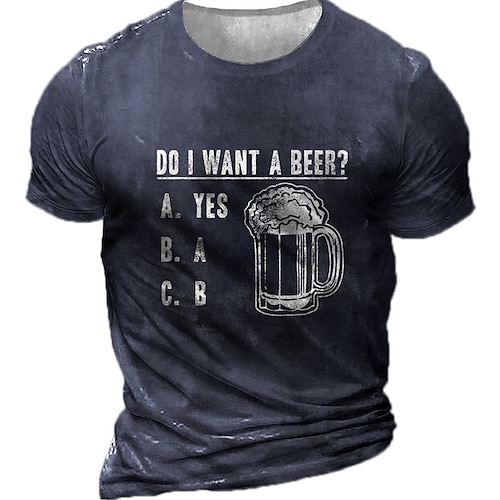 

Men's T shirt Tee Tee Graphic Round Neck Black Army Green Brown Navy Blue Short Sleeve 3D Print Casual Daily 3D Print Tops Fashion Cool Designer Comfortable / Summer / Summer