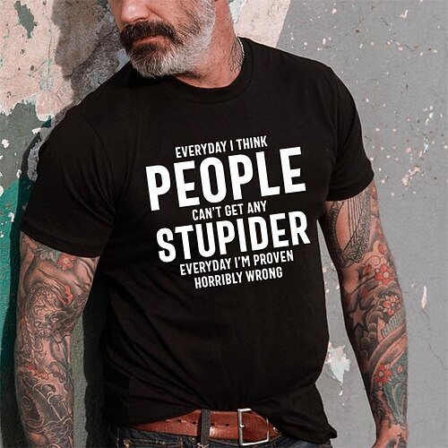 

Men's Unisex T shirt Tee Letter Graphic Prints Crew Neck Black Outdoor Street Short Sleeve Print Clothing Apparel Sports Designer Casual Big and Tall / Summer / Summer