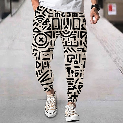 

Men's Joggers Trousers Beach Pants Drawstring Elastic Waist 3D Print Abstract Graphic Prints Comfort Breathable Sports Outdoor Casual Daily Streetwear Designer Green Blue Micro-elastic / Elasticity