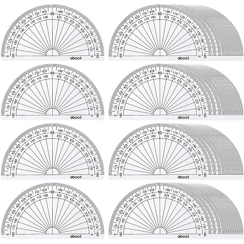 

50 Pack Math Protractors Plastic Protractor 180 Degrees 4 Inches Clear