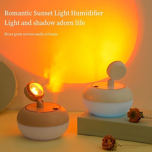 

2022 Creative Sunset Light Humidifier USB Sunset Light Humidifier Bedroom Mini Air Diffuser