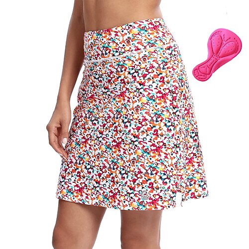 

21Grams Women's Cycling Skort Skirt Bike Skirt Bottoms Mountain Bike MTB Road Bike Cycling Sports Graphic 3D Pad Cycling Breathable Quick Dry Red Blue Polyester Spandex Clothing Apparel Bike Wear