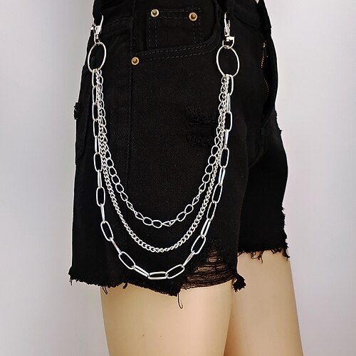

Herre Dame Bukser Chain Lommebok Chain Pocket Chain Metallkjede Spennefri Geometrisk Fritid Klassisk Fest Daglig Sølv