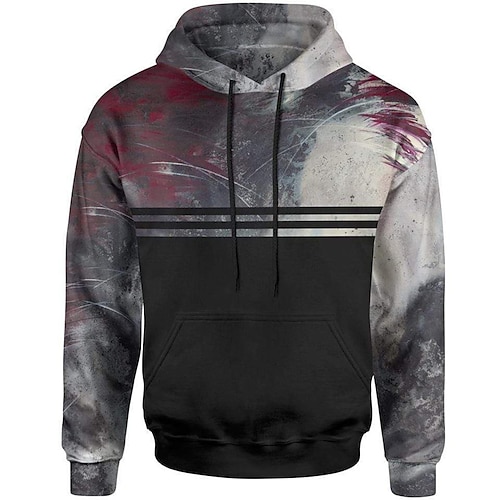 

Men's Unisex Hoodie Pullover Hoodie Sweatshirt Color Block Graphic Prints Print Hooded Sports Outdoor Daily Sports 3D Print Basic Casual Hoodies Sweatshirts Long Sleeve Gray
