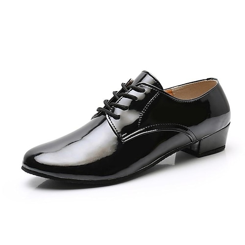 

Hombre Zapatos de Baile Latino Zapatos de Baile Moderno Fiesta Entrenamiento Escenario Oxford Tacones Alto Talón grueso Negro