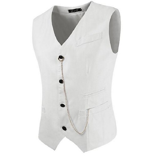 

2022 single-breasted men's suit vest men's business suit vest European and American large size chain suit vest