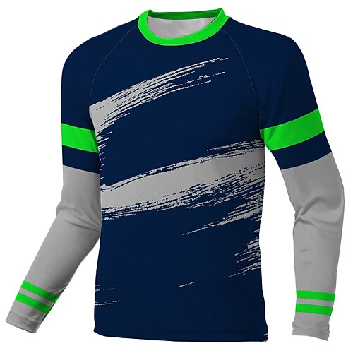 

Men's Downhill Jersey Long Sleeve Dark Blue Graffiti Bike Breathable Quick Dry Polyester Spandex Sports Graffiti Clothing Apparel / Stretchy