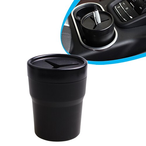 

StarFire Multifunctional Car Mini Trash Bin Cup Holder Car Trash Can Auto Holder Cap Mounts Black Plastic Interior Accessories