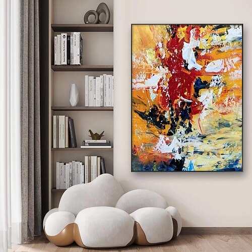

Handmade Hand Painted Oil Painting Wall Art Modern Abstract Red Figure Painting Home Decoration Decor Rolled Canvas No Frame Unstretched
