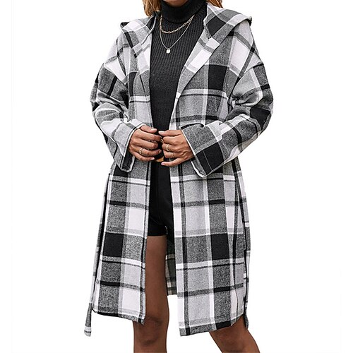 

Women's Coat Hoodie Jacket Casual Daily Street Style Shacket with Pockets Street Daily Vacation Going out Coat Polyester Long Black Yellow Orange Fall Winter Cardigan Hoodie Regular Fit S M L XL