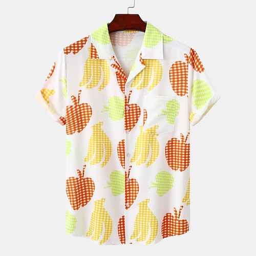 

Men's Shirt Graphic Turndown Rainbow Short Sleeve Casual Daily Tops Tropical