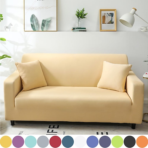 

Stretch Slipcover Sectional Sofa Cover Solid Color Washable Furniture Protector for Kids, Pets Fit for Armchair/Loveseat/3 Seater/4 Seater/L Shape Sofa