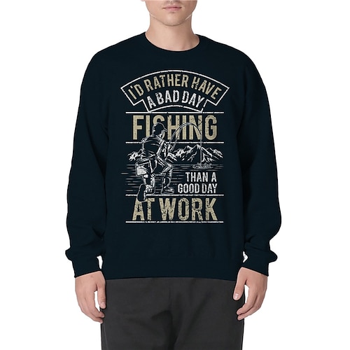 

Men's Unisex Sweatshirt Pullover Black Crew Neck Letter Graphic Prints Fish Print Daily Sports Holiday 3D Print Streetwear Designer Casual Spring & Fall Clothing Apparel Hoodies Sweatshirts Long