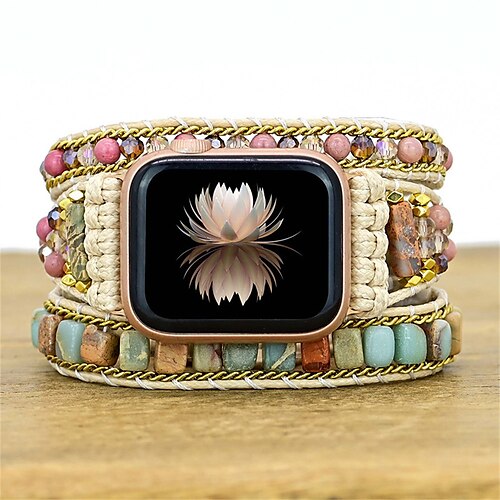 

1PC Smart Watch Band Compatible with Apple iWatch Series 8 7 6 5 4 3 2 1 SE Handmade Braided Rope for iWatch Smartwatch Strap Wristband Fabric Beaded Handmade Adjustable Braided